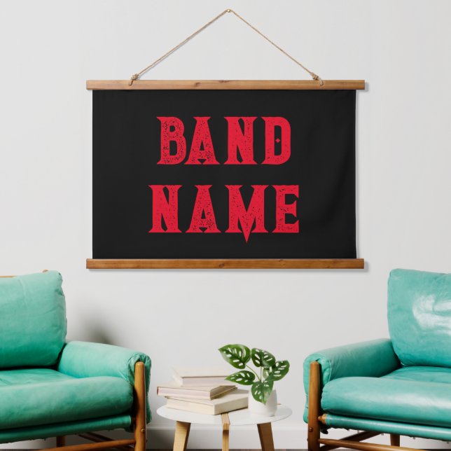 Custom Band Merge Wandteppich Mit Holzrahmen (Wohnzimmer)