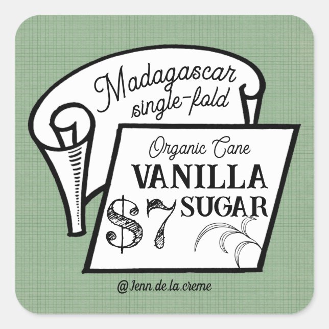 Custom Banner Vanilla Zuckerhut Catering Quadratischer Aufkleber (Vorderseite)