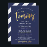 CUSTOM Bar Mitzvah Einladung für Tommy Marine   Go<br><div class="desc">*** HINWEIS - DER GOLDFOLIENeffekt IST EIN DRUCKBILD *** - - - - - - - - - - - - - - - - - - - - - - - - - - - - - - - - - - - - - - - - - -...</div>