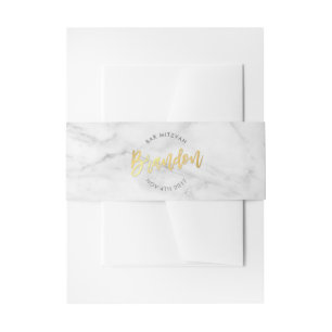 CUSTOM Bar Mitzvah für Brandon grau + gold Einladungsbanderole