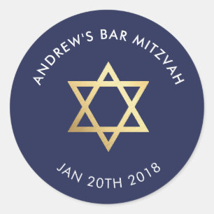 CUSTOM Bar Mitzvah für jüdische Sternenflotte + Go Runder Aufkleber
