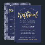 CUSTOM Bar Mitzvah Moderne Marine Gold NATHANIEL Einladung<br><div class="desc">*** HINWEIS - DER SCHIEDENE GOLD FOIL EFFEKT IST EIN DRUCKENDES BILD *** - - - - - - - - - - - - - - - - - - - - KONTAKTIEREN SIE MICH mit der Liebe des Designs für "Imitate mit Goldfolieneffekt", aber möchten einige Änderungen sehen -...</div>