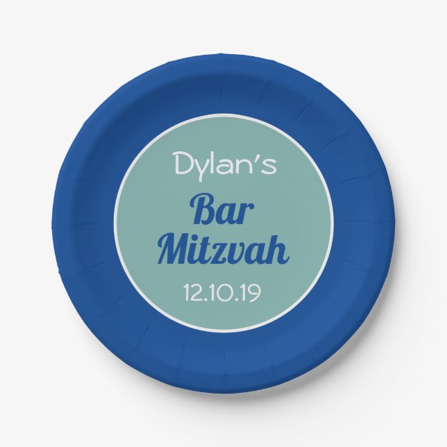 Custom Bar Mitzvah Pappteller (Vorderseite)