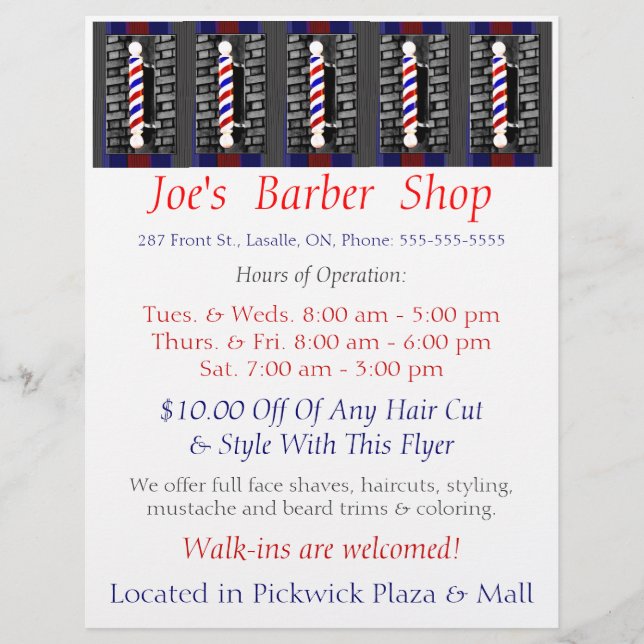 Custom Barber Shop / Werbung / Flyer (Vorne)