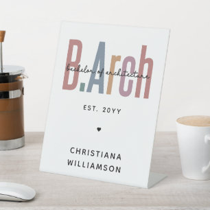 Custom BArch Bachelor of Architecture Abschluss Sockelschild
