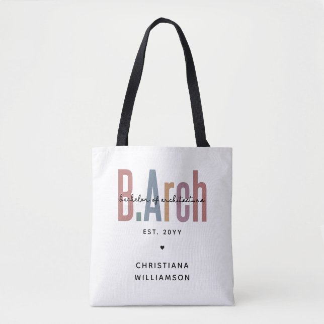 Custom BArch Bachelor of Architecture Abschluss Tasche (Vorderseite)