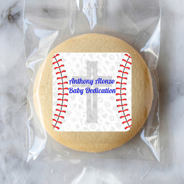Custom Baseball Baby Dedication w/ Cross Quadratischer Aufkleber