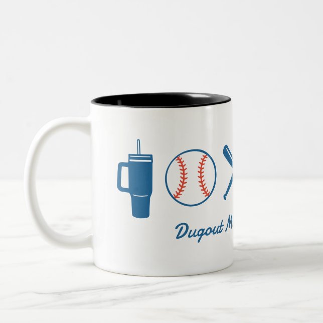 Custom Baseball Mama Niedlich Softball Mama Zweifarbige Tasse (Links)