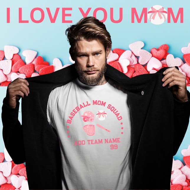 Custom Baseball Mama Squad T - Shirt | Perfektes G (Baseball Gift For Mom, Best Baseball gift for her)