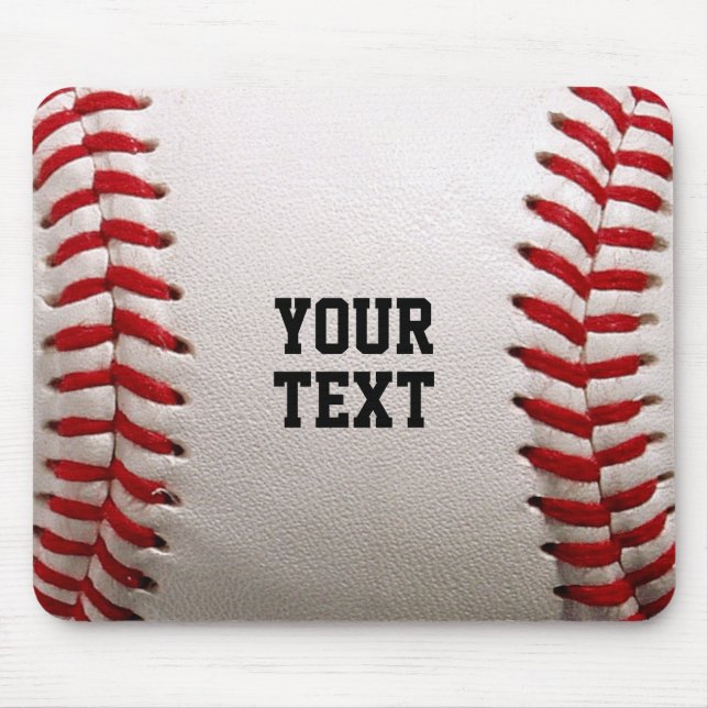 Custom Baseball Stitches & Leather Sports Graphic Mousepad (Vorne)