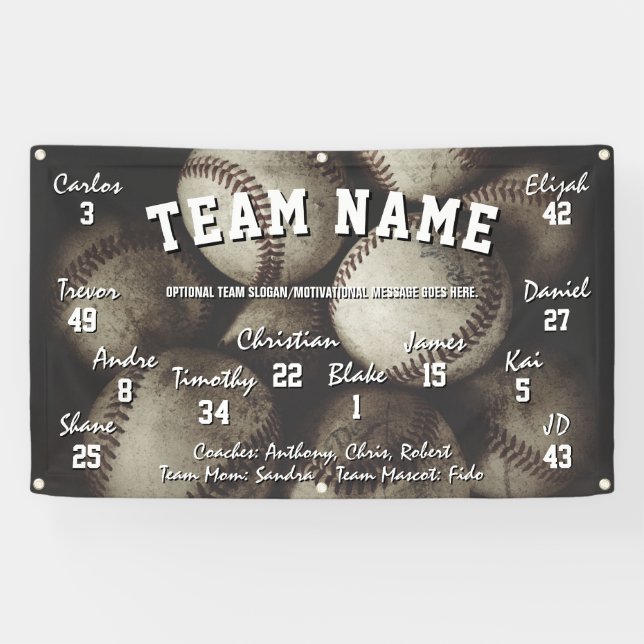 Custom Baseball Team Spirit Banner (Horizontal)