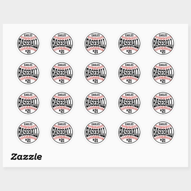 Custom Baseball Team Stickers Baseball Player (Blatt)