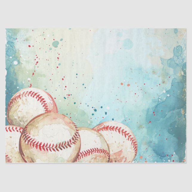 Custom Baseball Theme Party Seidenpapier (Vorderseite)