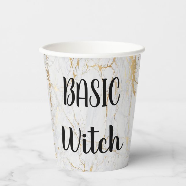 Custom BASIC WITCH Broom Funny Cool Ästhetik Niedl Pappbecher (Vorderseite)
