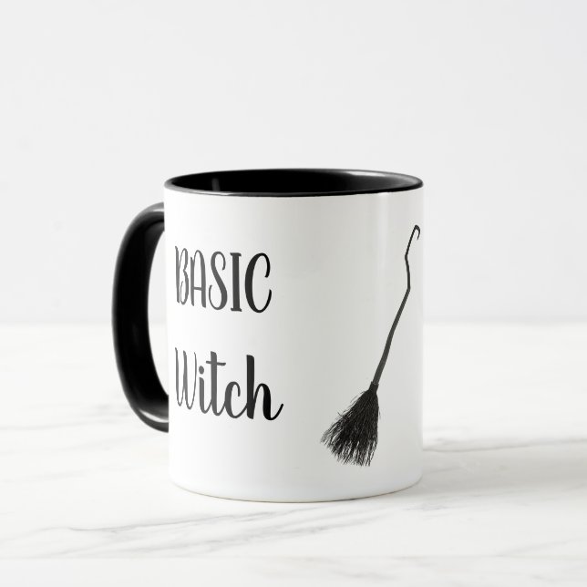 Custom BASIC WITCH Broom Funny Gift Coole Ästhetik Tasse (Vorderseite Links)