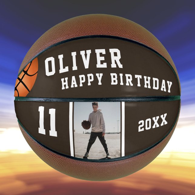 Custom Basketball Ball Happy Geburtstag mit Foto (Von Creator hochgeladen)