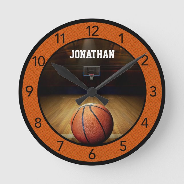 Custom Basketball Large Clock Runde Wanduhr (Vorderseite)