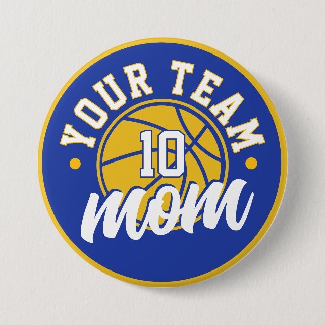 Custom Basketball Mom Button (Vorderseite)