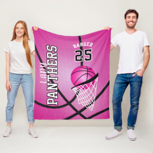 Custom - Basketball Sport Design - Rosa Fleecedecke