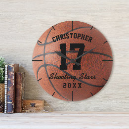 Custom Basketball Sport Name Number Personalizable Runde Wanduhr