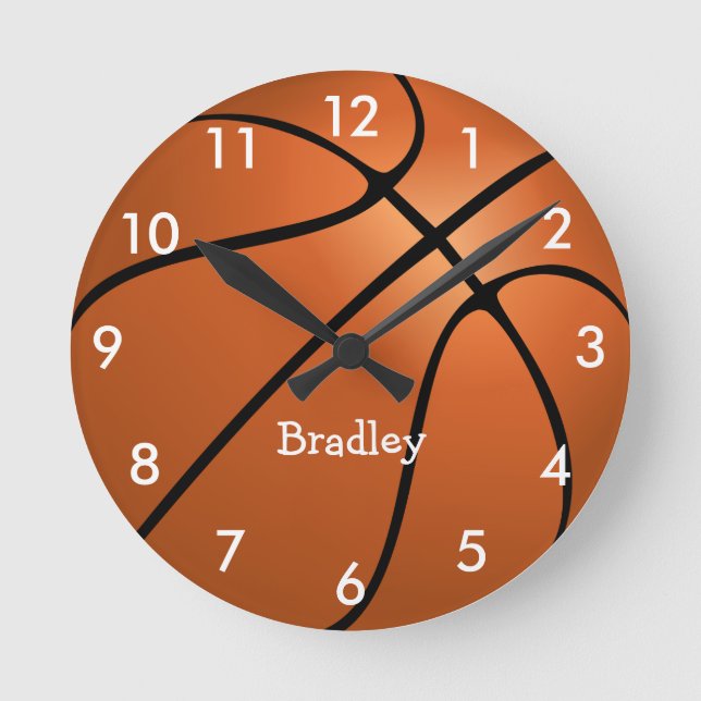 Custom Basketball Sports Runde Wanduhr (Vorderseite)