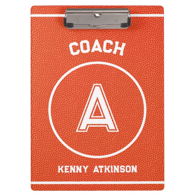 Custom Basketball Textured Coach Sporty Klemmbrett (Vorderseite)