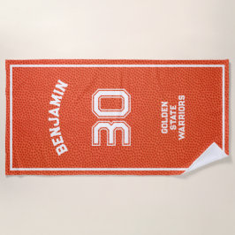 Custom Basketball Textured Orange Strandtuch