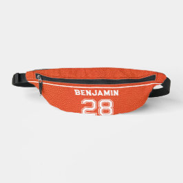 Custom Basketball Textured Player Number Orange Bauchtasche