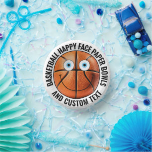 Custom Basketball Thema Party BLAUE EYES Happy Fac Pappteller
