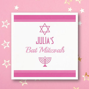 Custom Bat Mitzvah Napkins Serviette