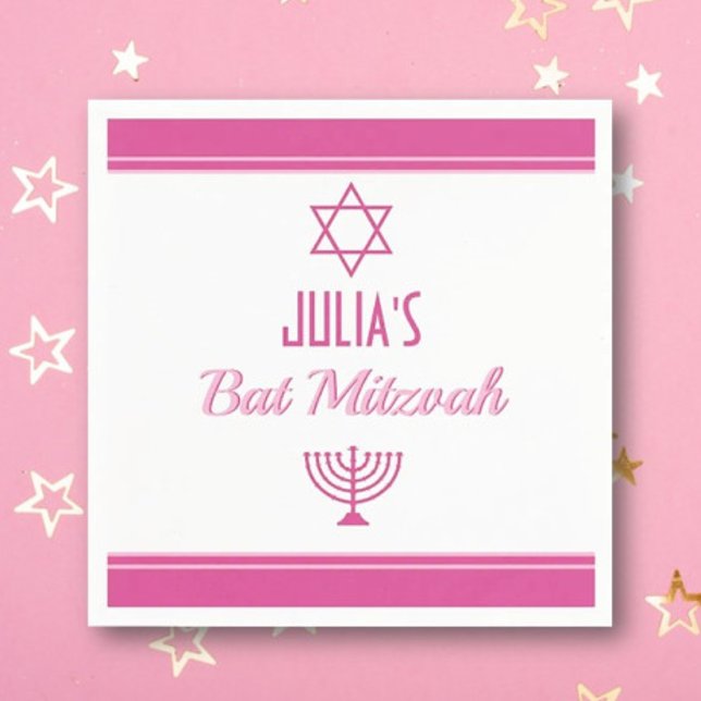 Custom Bat Mitzvah Napkins Serviette (Von Creator hochgeladen)