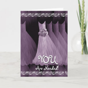 Custom Be My JUNIOR BRIDESMAID - LILA Gowns Einladung