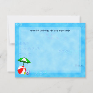 Custom Beach Ball und Pool Umbrella Nautic Mitteilungskarte
