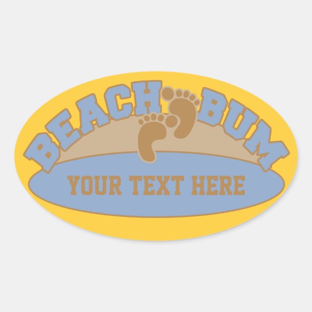 Custom Beach Bum Aufkleber (Vorderseite)
