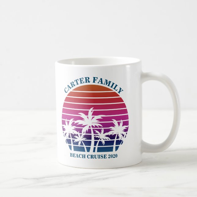 Custom Beach Cruise Family Wiedersehen Sonnenunter Kaffeetasse (Rechts)