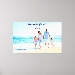 Custom Beach Family Foto Personalisiert Leinwanddruck