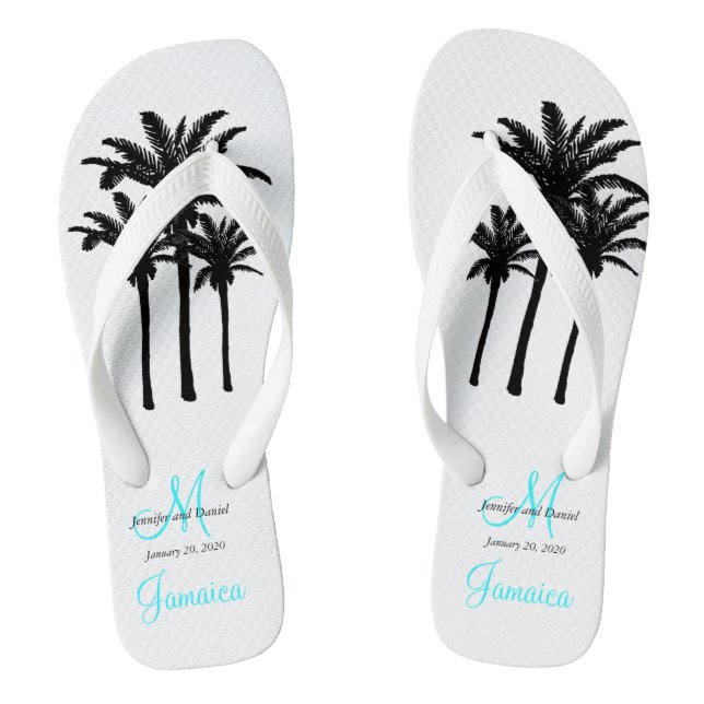 Custom Beach Jamaica Wedding Flip Flops (Fußbett)