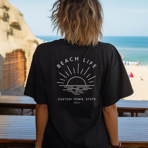 Custom Beach Life Minimalistisch Cool Modern Boho T-Shirt