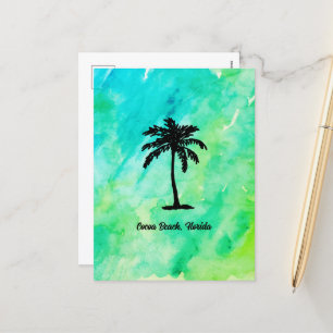 Custom Beach Palm Tree Beach Feiertagspostkarte