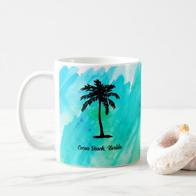 Custom Beach Palm Tree Nautical Kaffeetasse (Mit Donut)