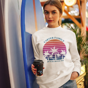 Custom Beach Palm Tree Tropical Family Wiedersehen Sweatshirt