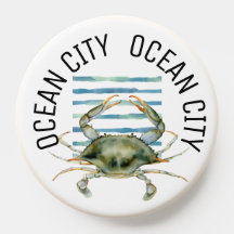 Custom Beach Town, Blue Claw Crab Art