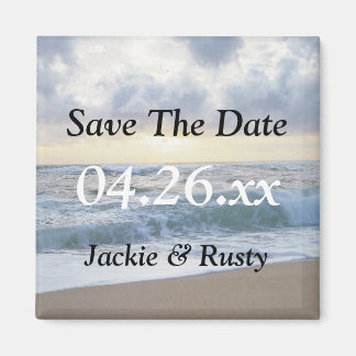 Custom Beach Wedding Save the Date Foto Magnet