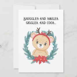 Custom Bear Baby First Christmas QR Code Gruß Feiertagskarte