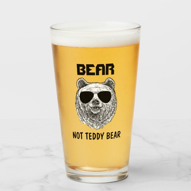 Custom BEAR NOT TEDDY BEAR Men Funny Geschenk für  Glas (Vorne (Gefüllt))