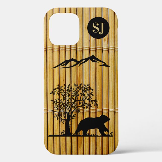Custom Bear Silhouette Apple iPhone 12 Tough Case (Rückseite)
