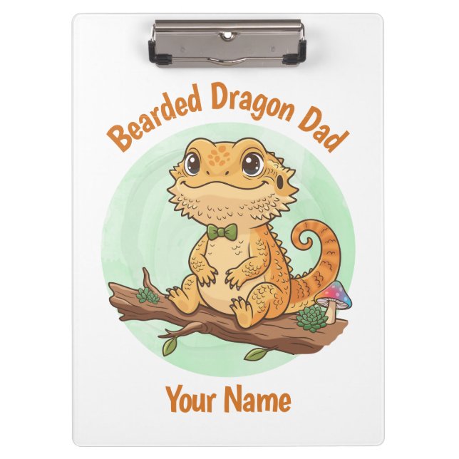 Custom Bearded Dragon Dad Clipboard Klemmbrett (Vorderseite)