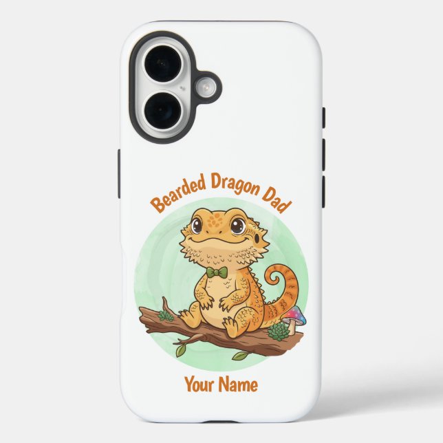 Custom Bearded Dragon Dad iPhone Case (Rückseite)