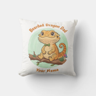 Custom Bearded Dragon Dad Throw Pillow Kissen