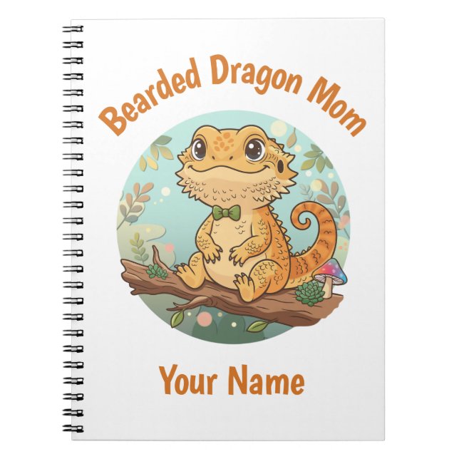 Custom Bearded Dragon Mom Notebook Notizblock (Vorderseite)